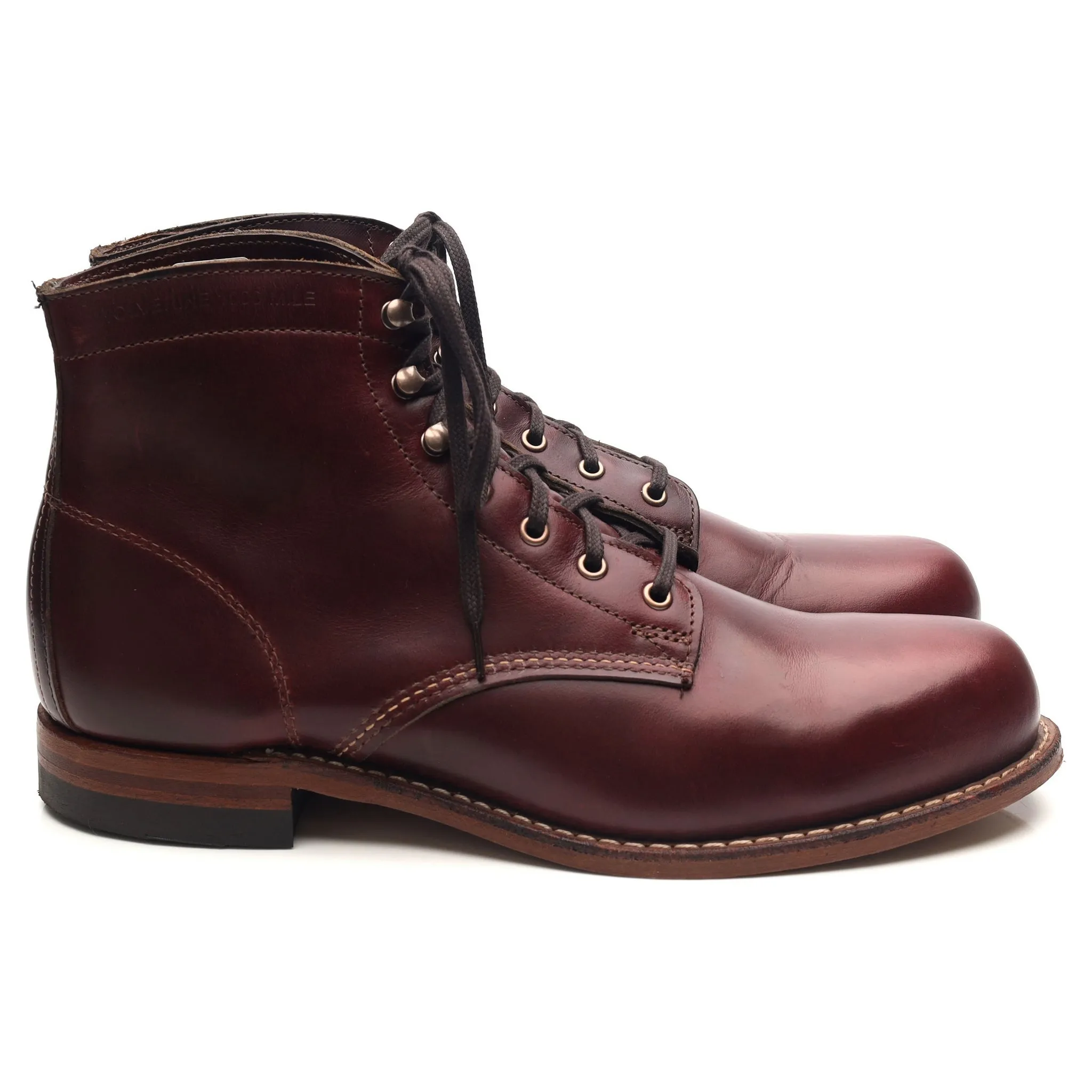 1000 Mile 'Evans' Burgundy Leather Boots UK 9.5 US 10.5