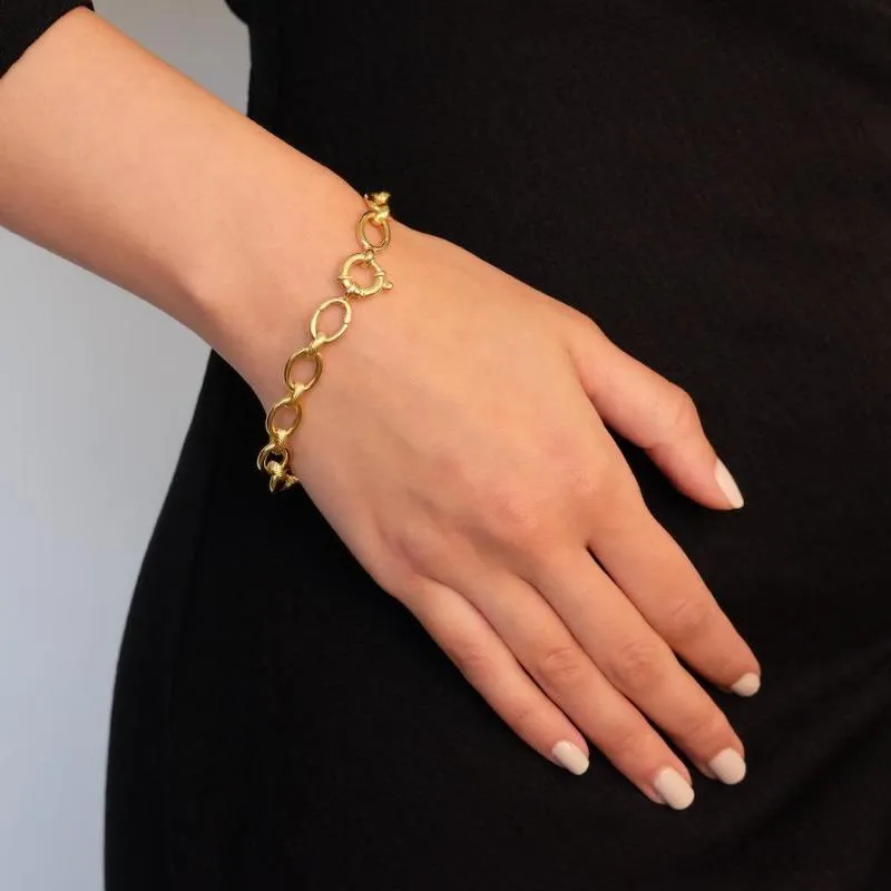 10K Gold Circle Link Bracelet