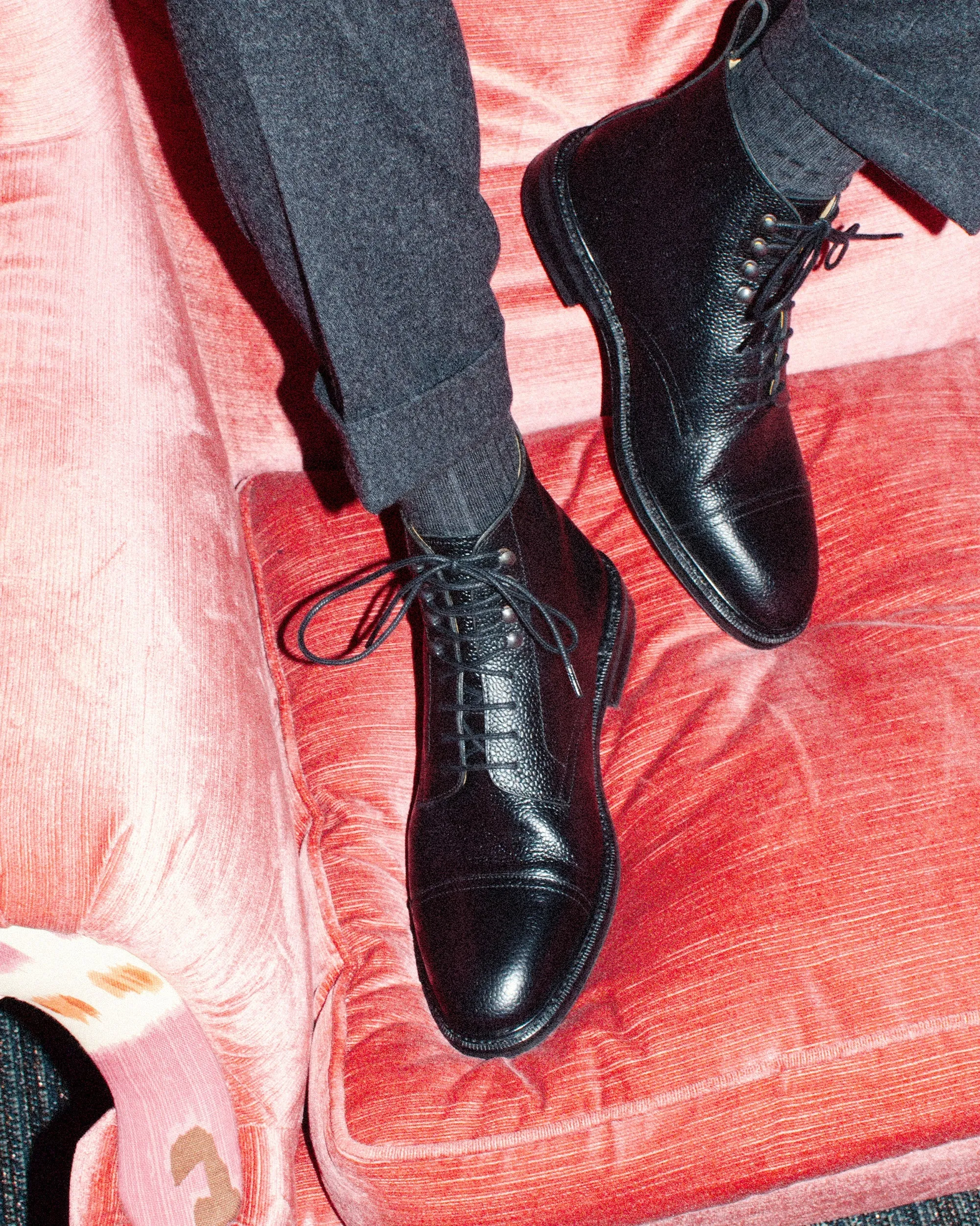 Asinki - Black Milled Leather Lace-up Boots