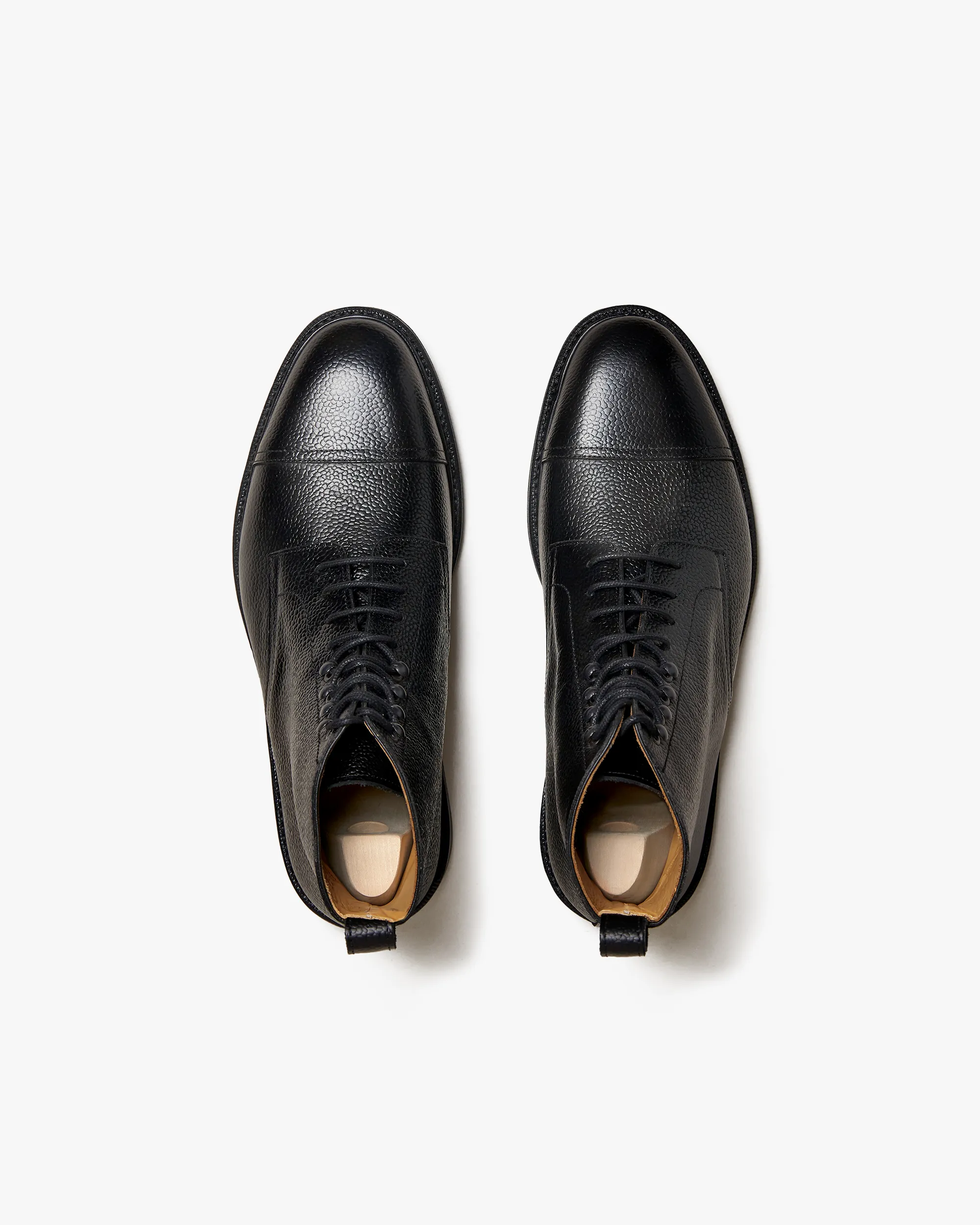Asinki - Black Milled Leather Lace-up Boots