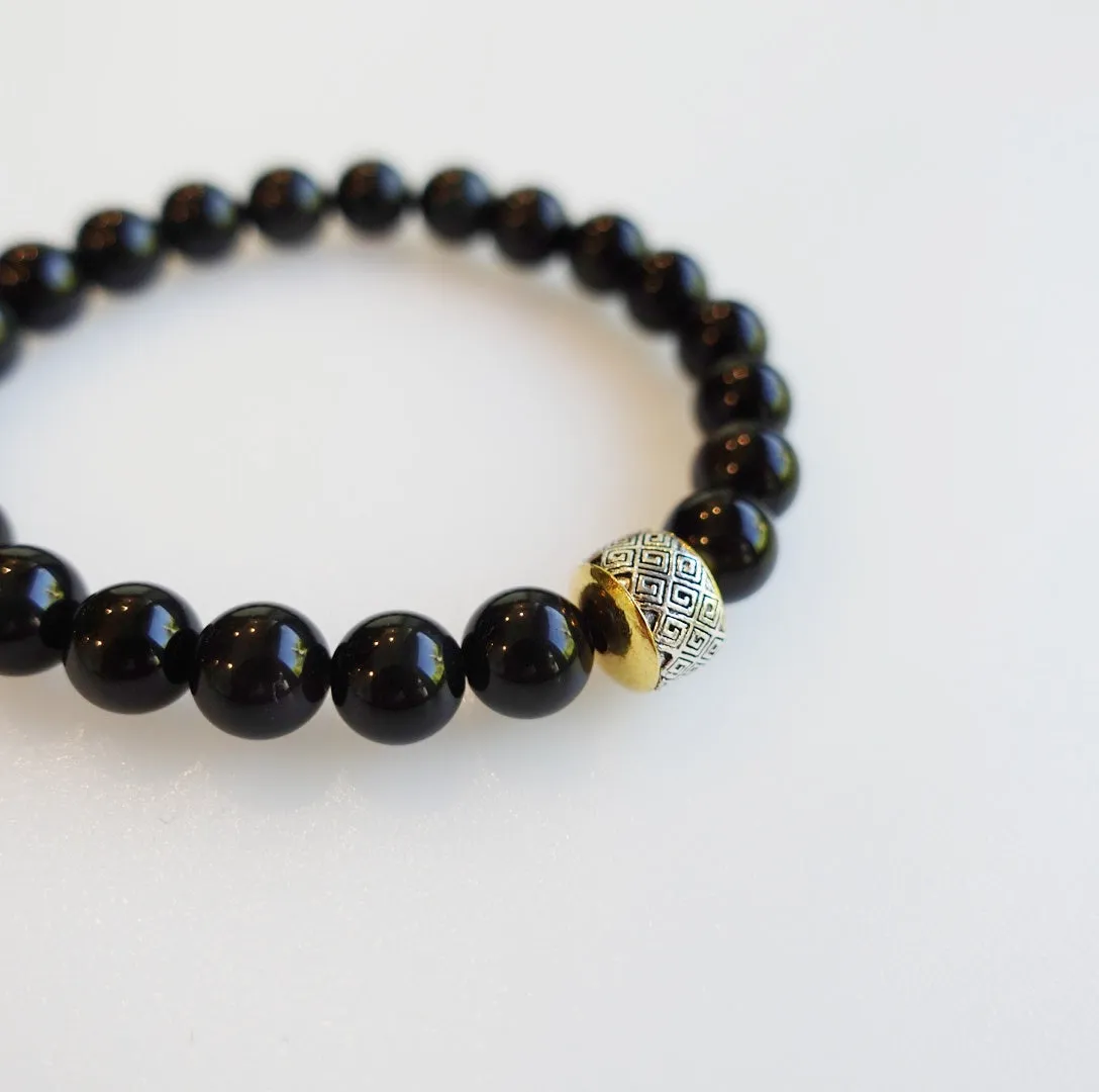 Auspicious Beaded Obsidian Bracelet