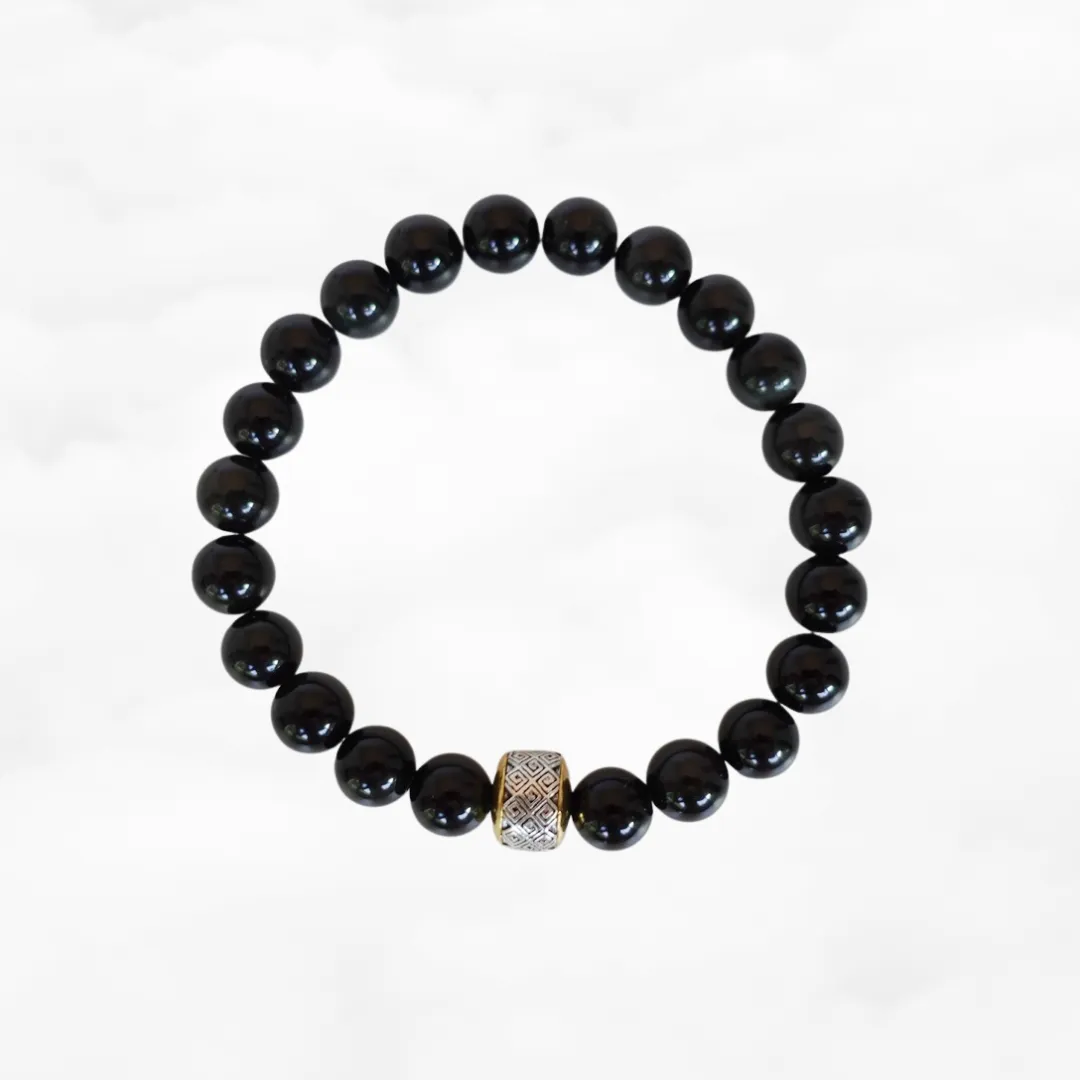 Auspicious Beaded Obsidian Bracelet