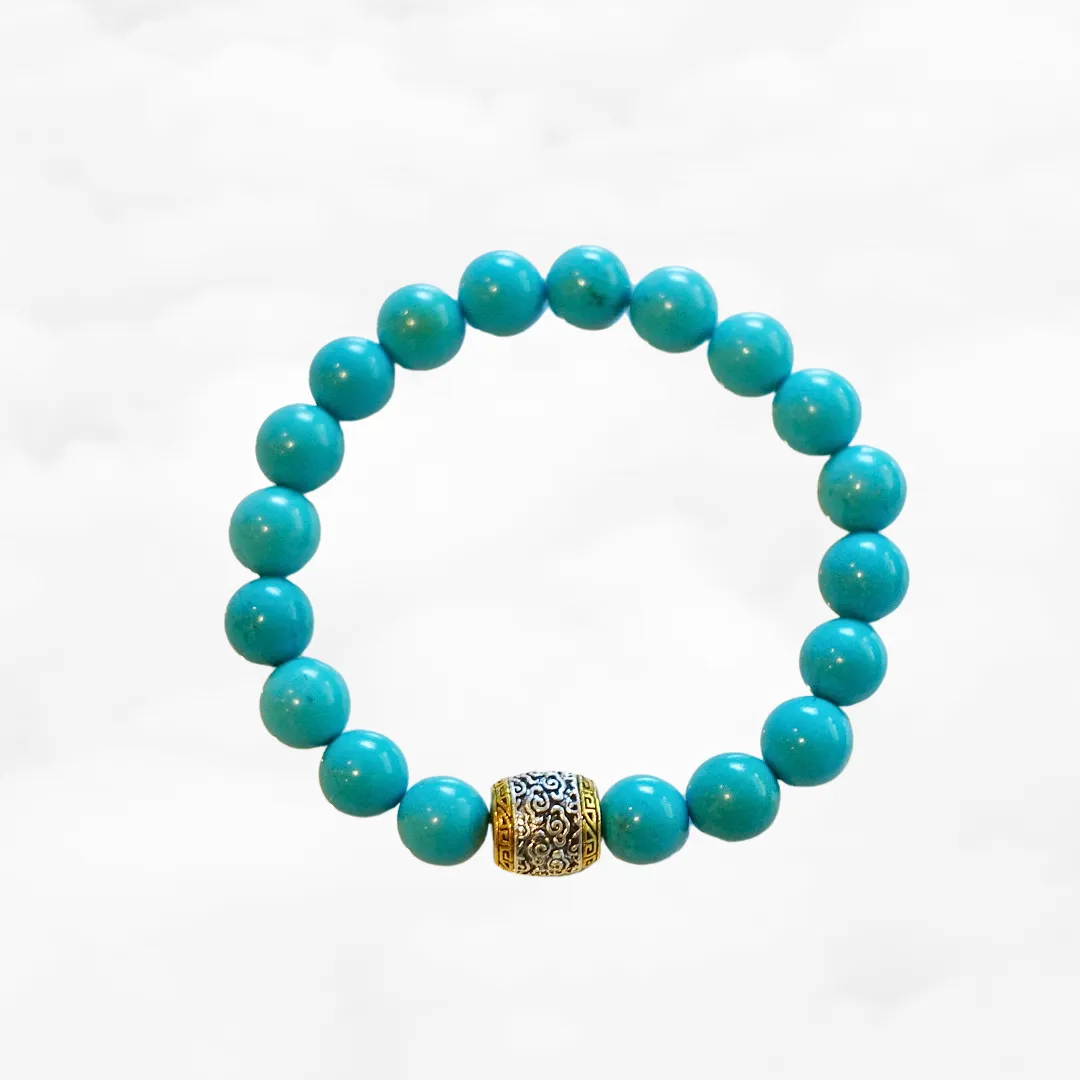 Auspicious Beaded Turquoise Bracelet for Men
