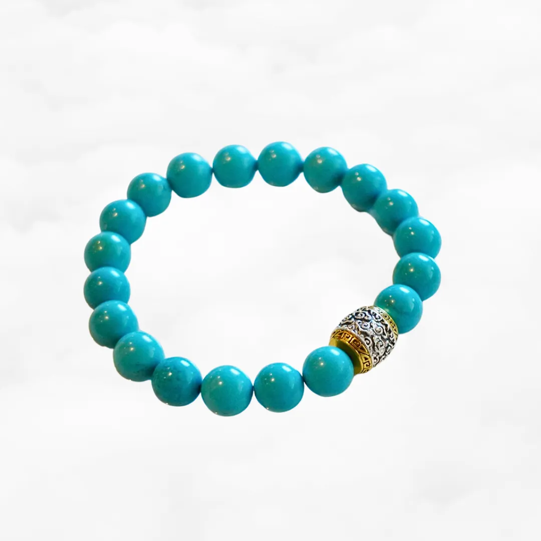 Auspicious Beaded Turquoise Bracelet for Men