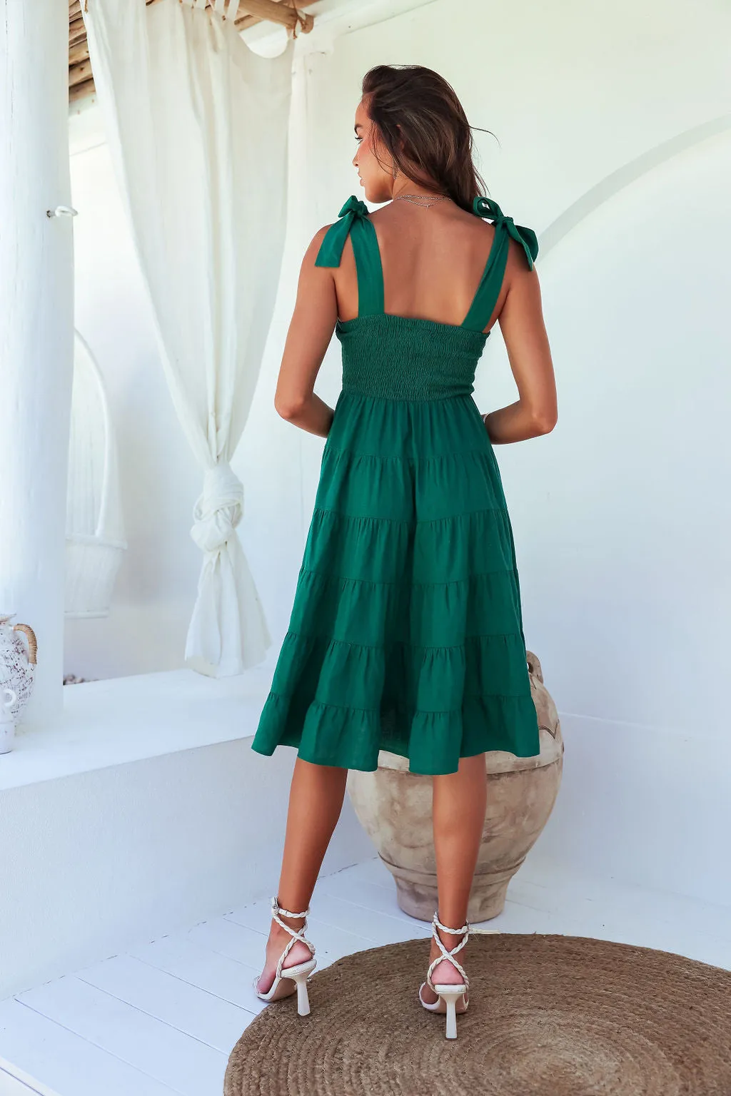 Aviella Midi Dress -Green