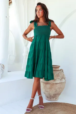 Aviella Midi Dress -Green
