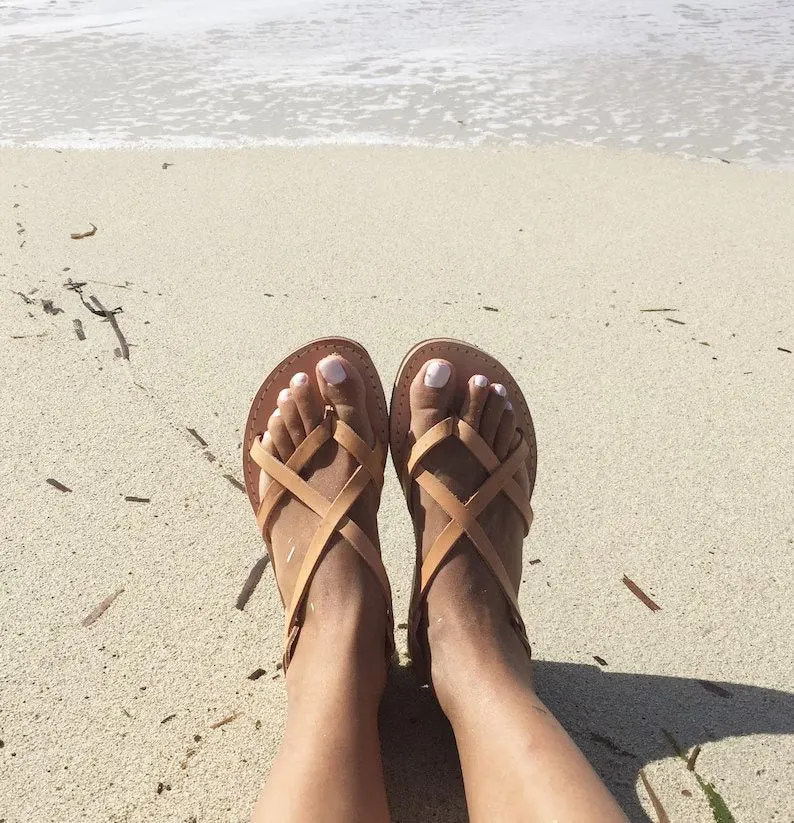 Beach ancle strap vibram sole sandals