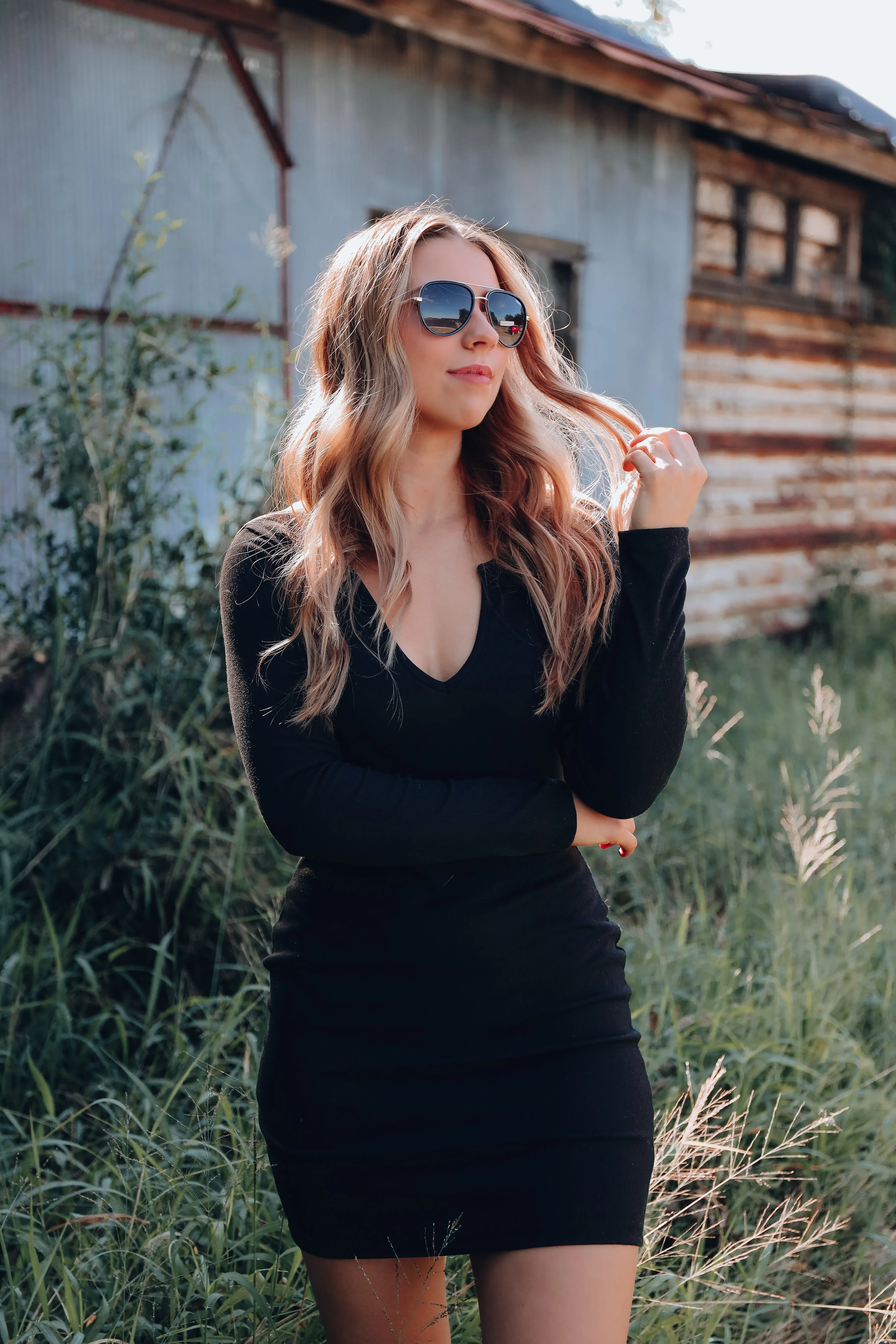 Blank Slate Ribbed Dress - Black