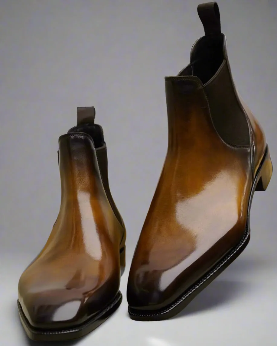 Brown Leather Alvor Slip On Chelsea Boots - Boots