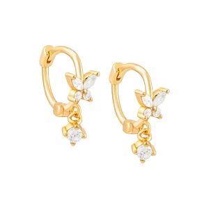 Butterfly CZ Huggie Earring