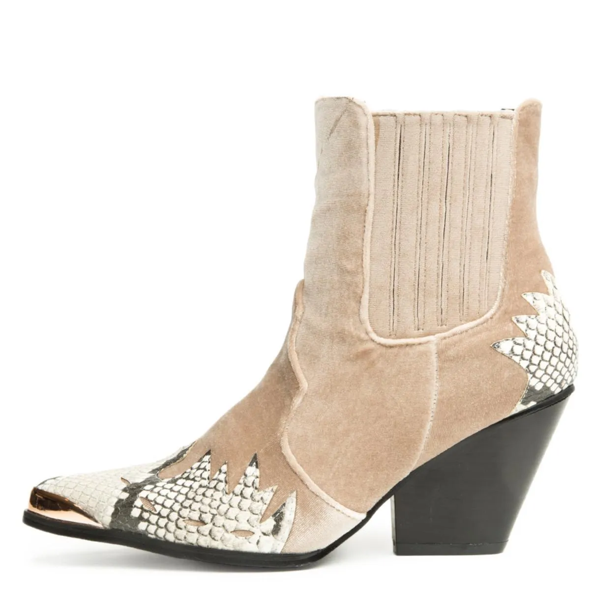 Cape Robbin Kelsey-5 Snake Bootie Snake Brown