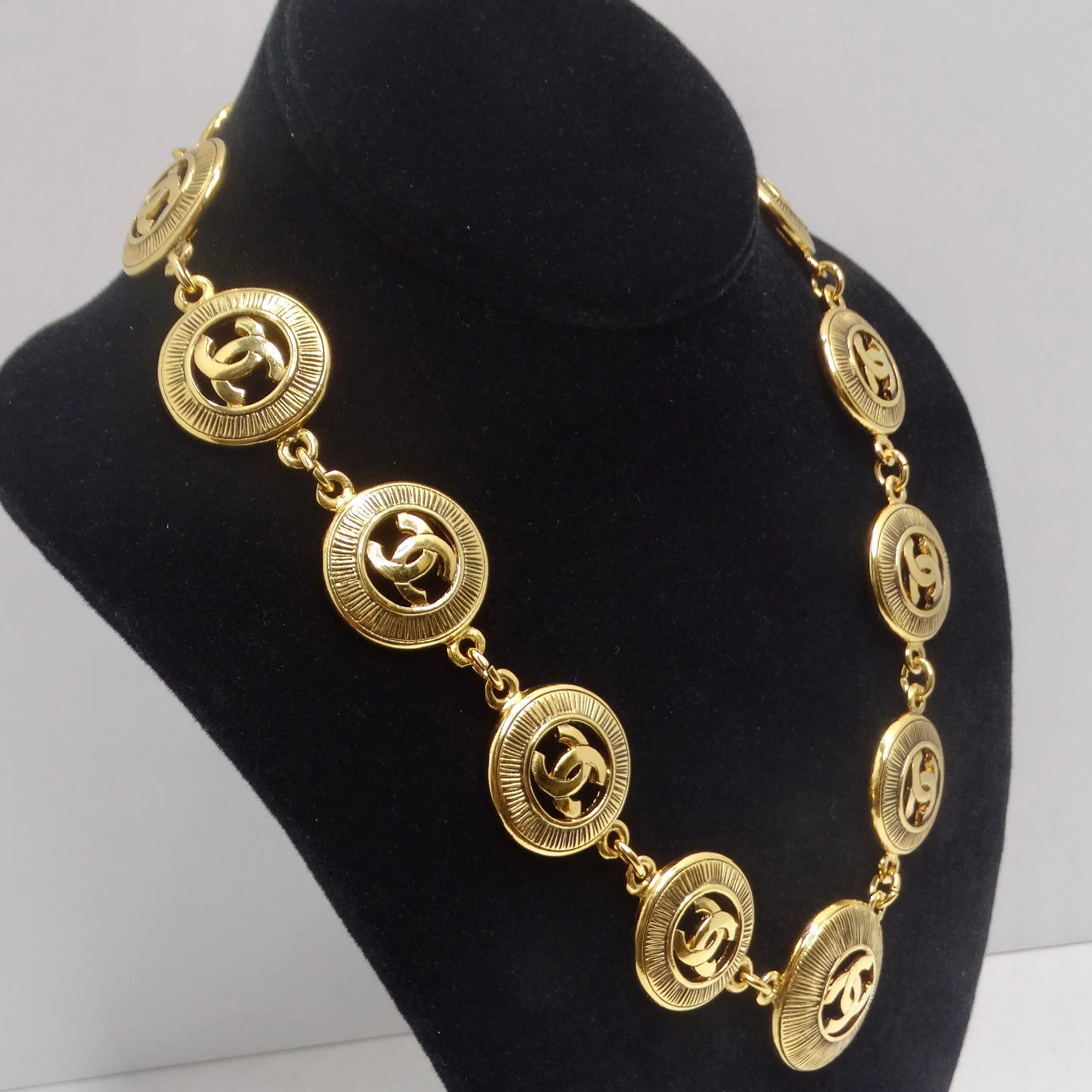 Chanel 1980s Logo Medallion Necklace