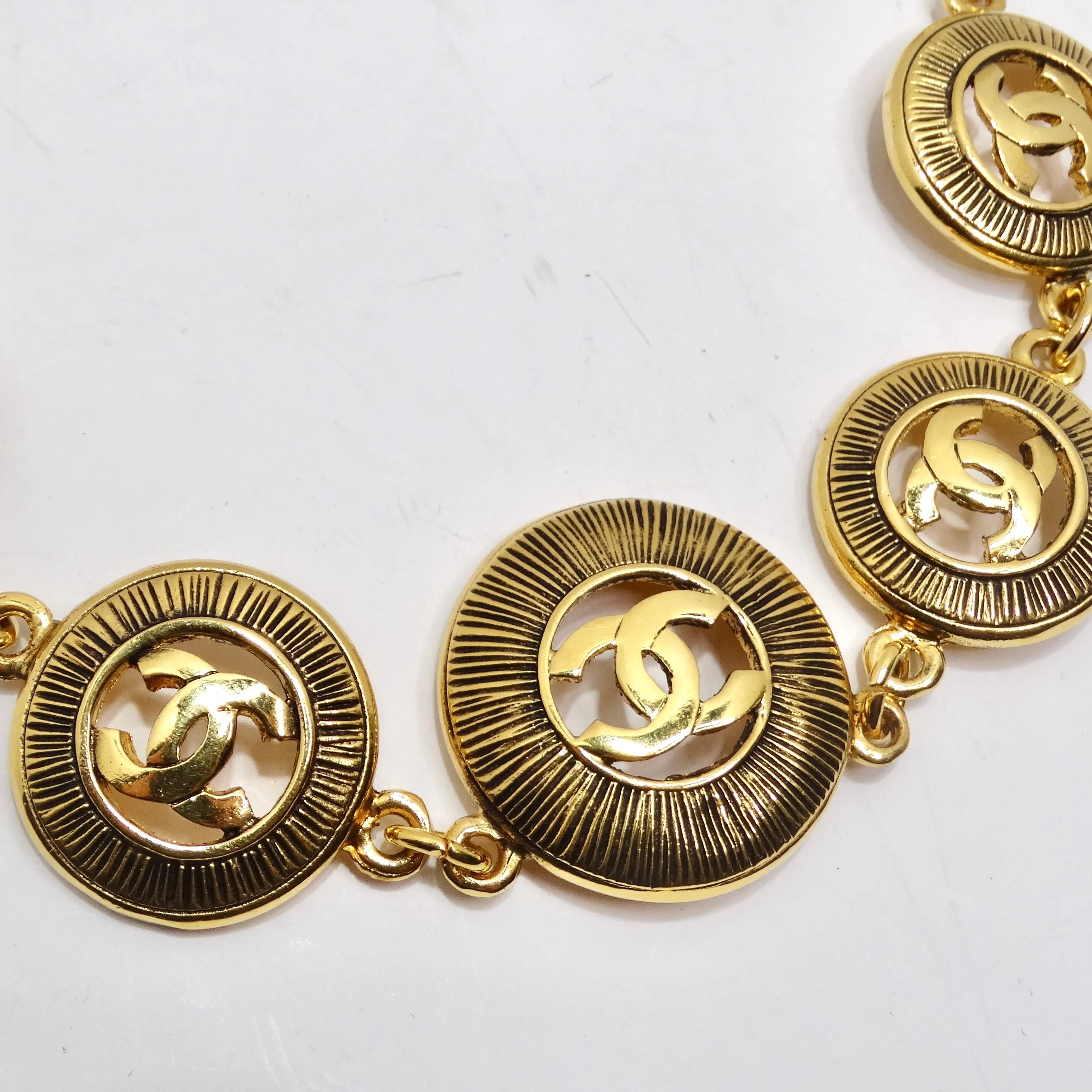 Chanel 1980s Logo Medallion Necklace