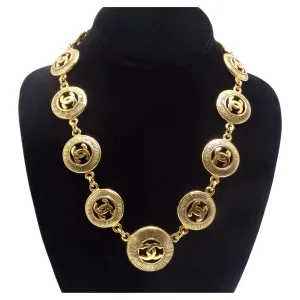 Chanel 1980s Logo Medallion Necklace