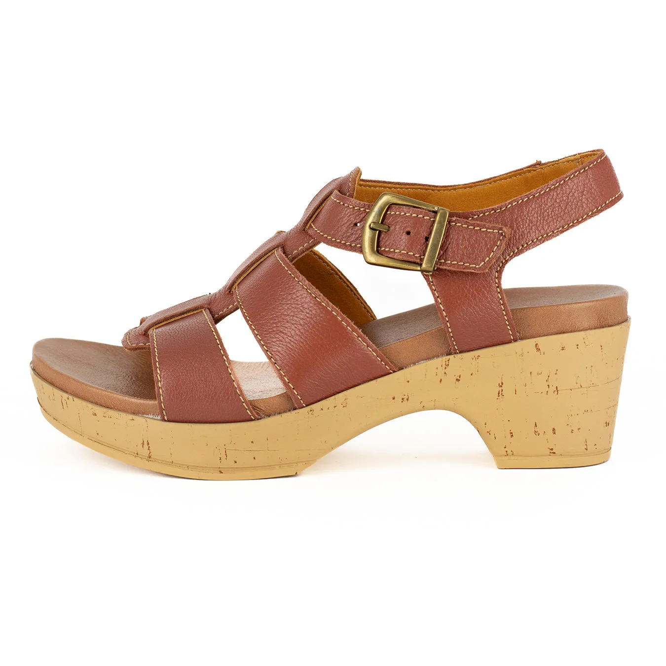 Chifundo : Ladies High-Heeled Leather Sandal in Suede Cayak