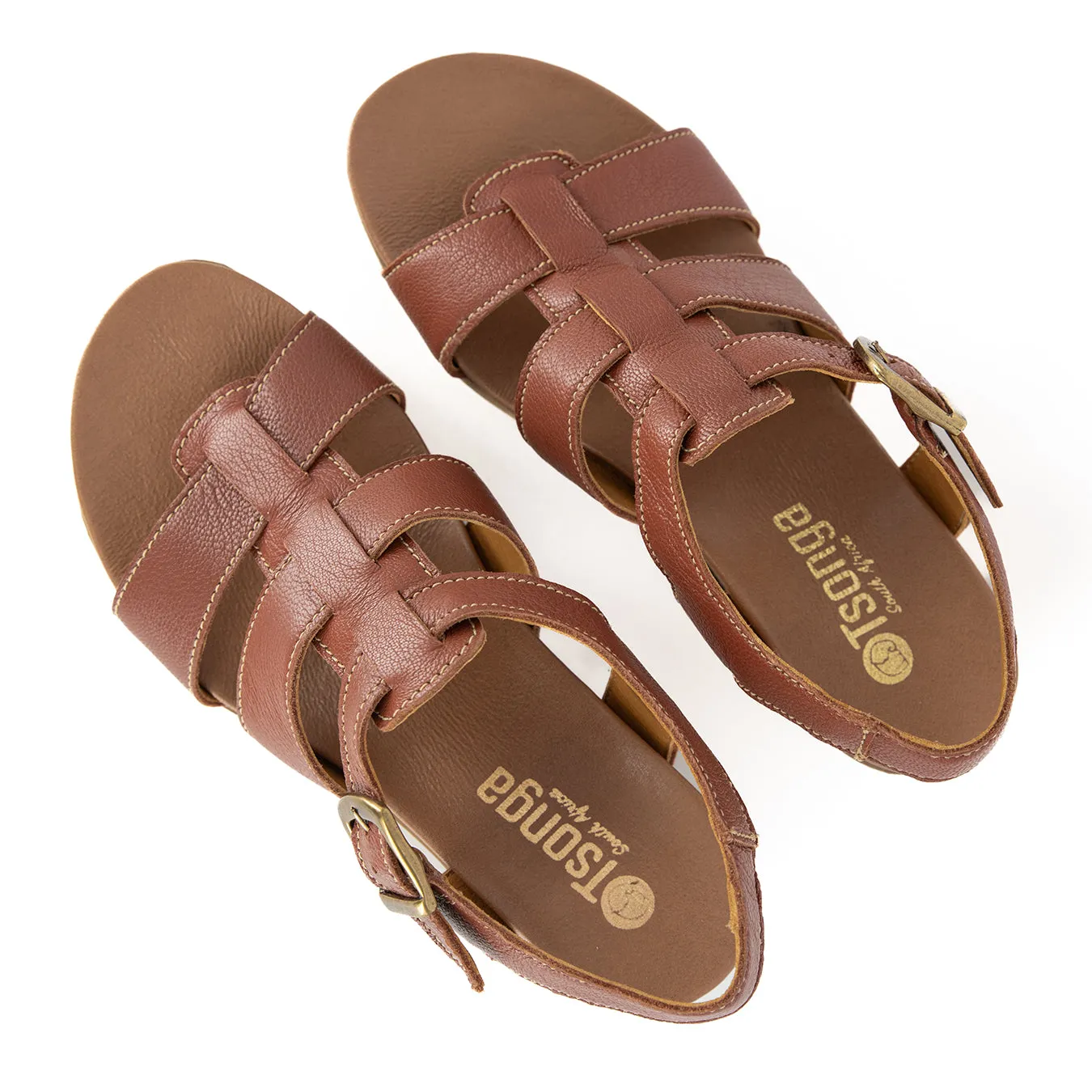 Chifundo : Ladies High-Heeled Leather Sandal in Suede Cayak