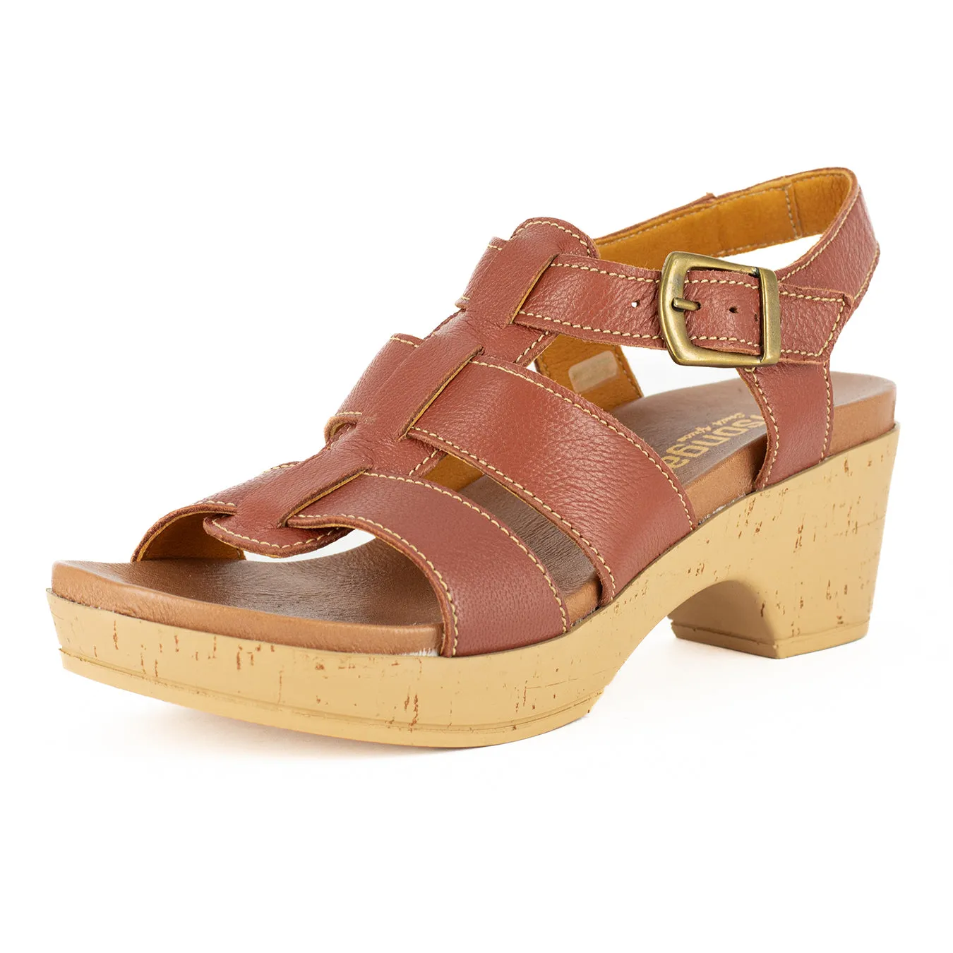 Chifundo : Ladies High-Heeled Leather Sandal in Suede Cayak
