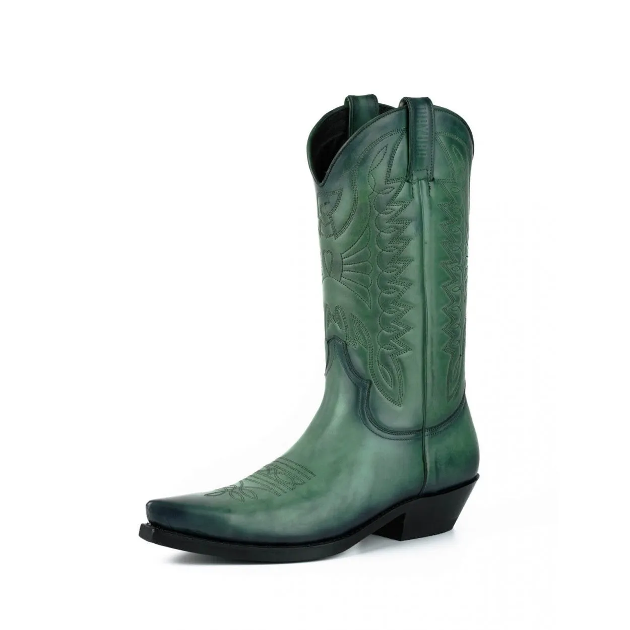 Cowboy Boots for Women and Men Handcrafted Green Leather 1920s Texans