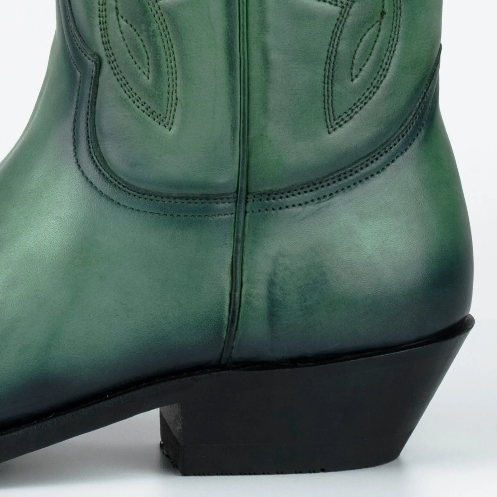 Cowboy Boots for Women and Men Handcrafted Green Leather 1920s Texans