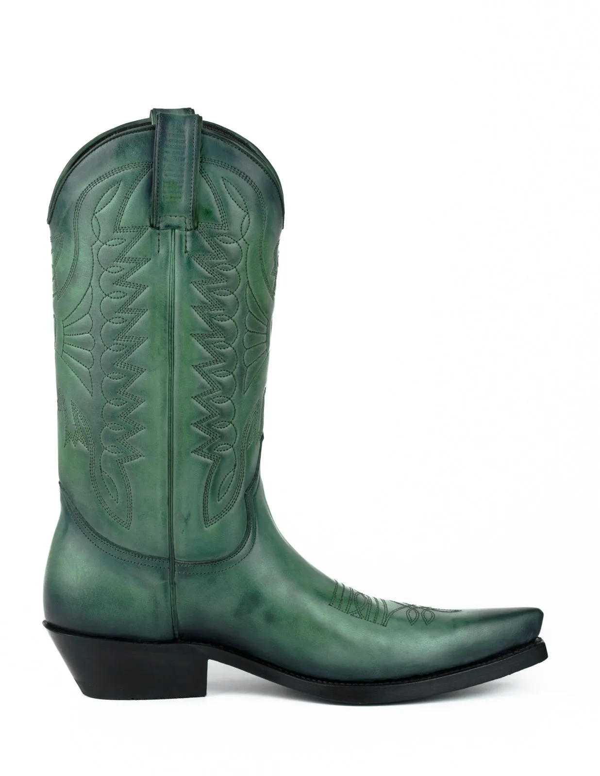 Cowboy Boots for Women and Men Handcrafted Green Leather 1920s Texans