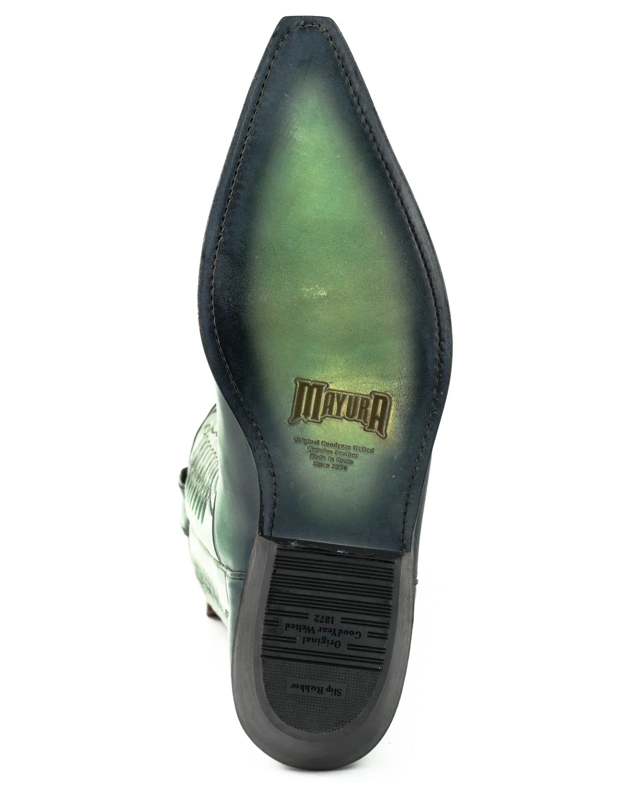 Cowboy Boots for Women and Men Handcrafted Green Leather 1920s Texans