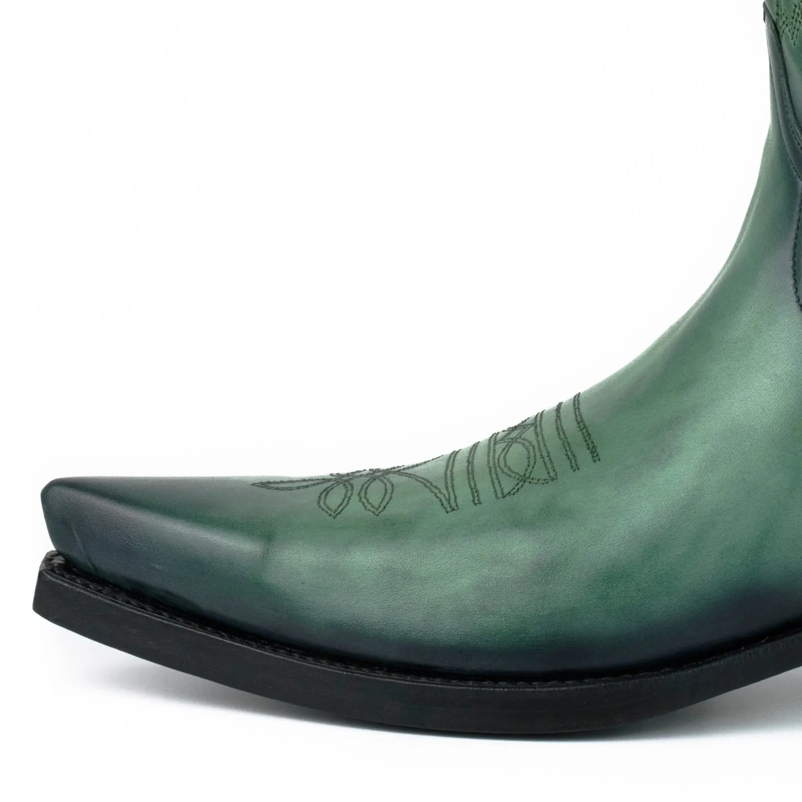 Cowboy Boots for Women and Men Handcrafted Green Leather 1920s Texans