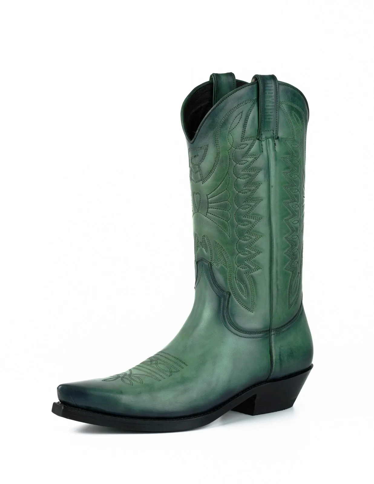 Cowboy Boots for Women and Men Handcrafted Green Leather 1920s Texans