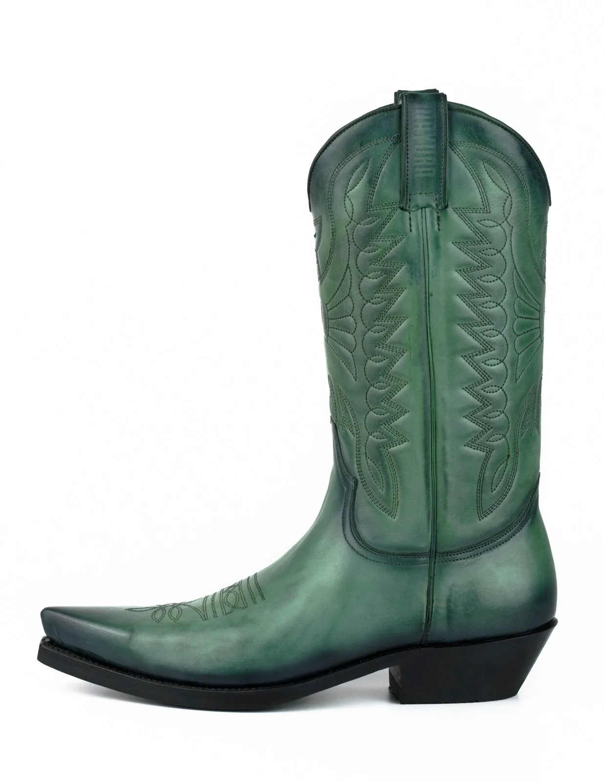 Cowboy Boots for Women and Men Handcrafted Green Leather 1920s Texans