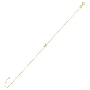 CZ Butterfly Bracelet 14K