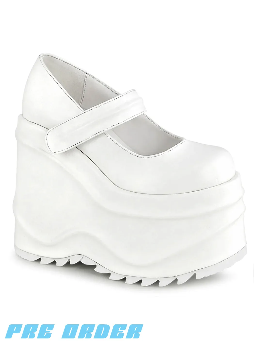 DEMONIA WAVE-32 - WHITE VEGAN LEATHER ✰ PRE ORDER ✰