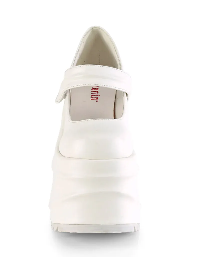 DEMONIA WAVE-32 - WHITE VEGAN LEATHER ✰ PRE ORDER ✰