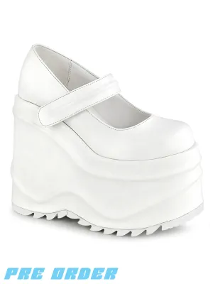 DEMONIA WAVE-32 - WHITE VEGAN LEATHER ✰ PRE ORDER ✰