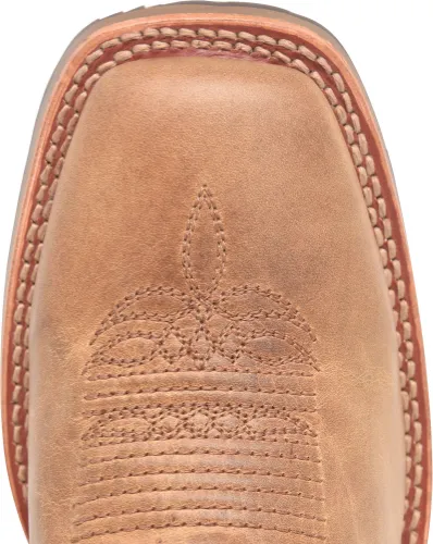 Double H Men's Tan Covada Broad Square Toe Boots with Tan Stars/Stripes Tops