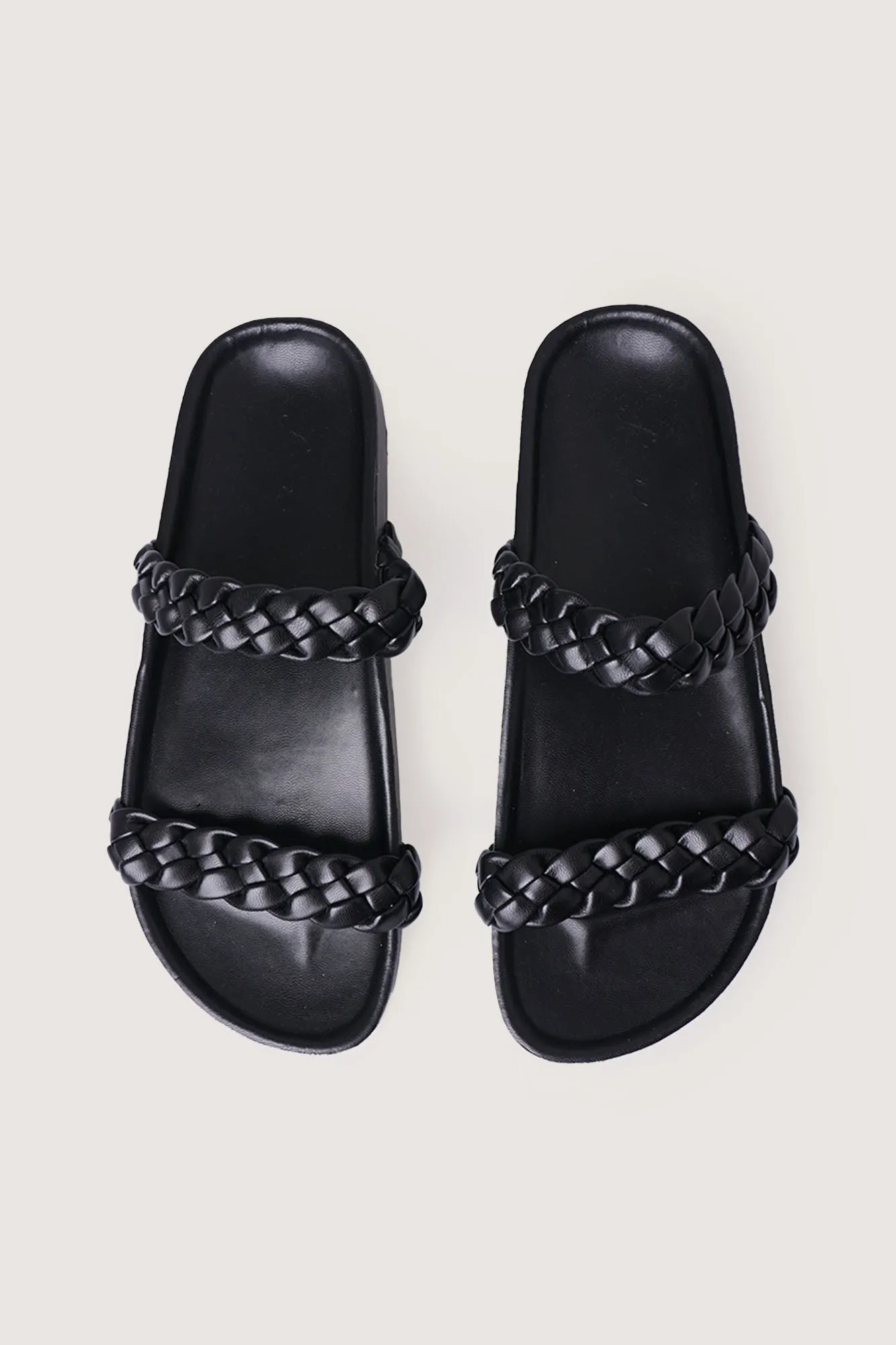 Double Strap Braided Sliders