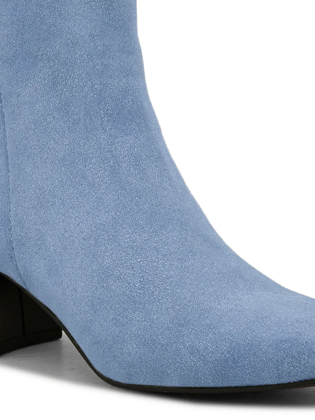 EL PASO Women Blue Faux Leather Casual Chelsea Boots