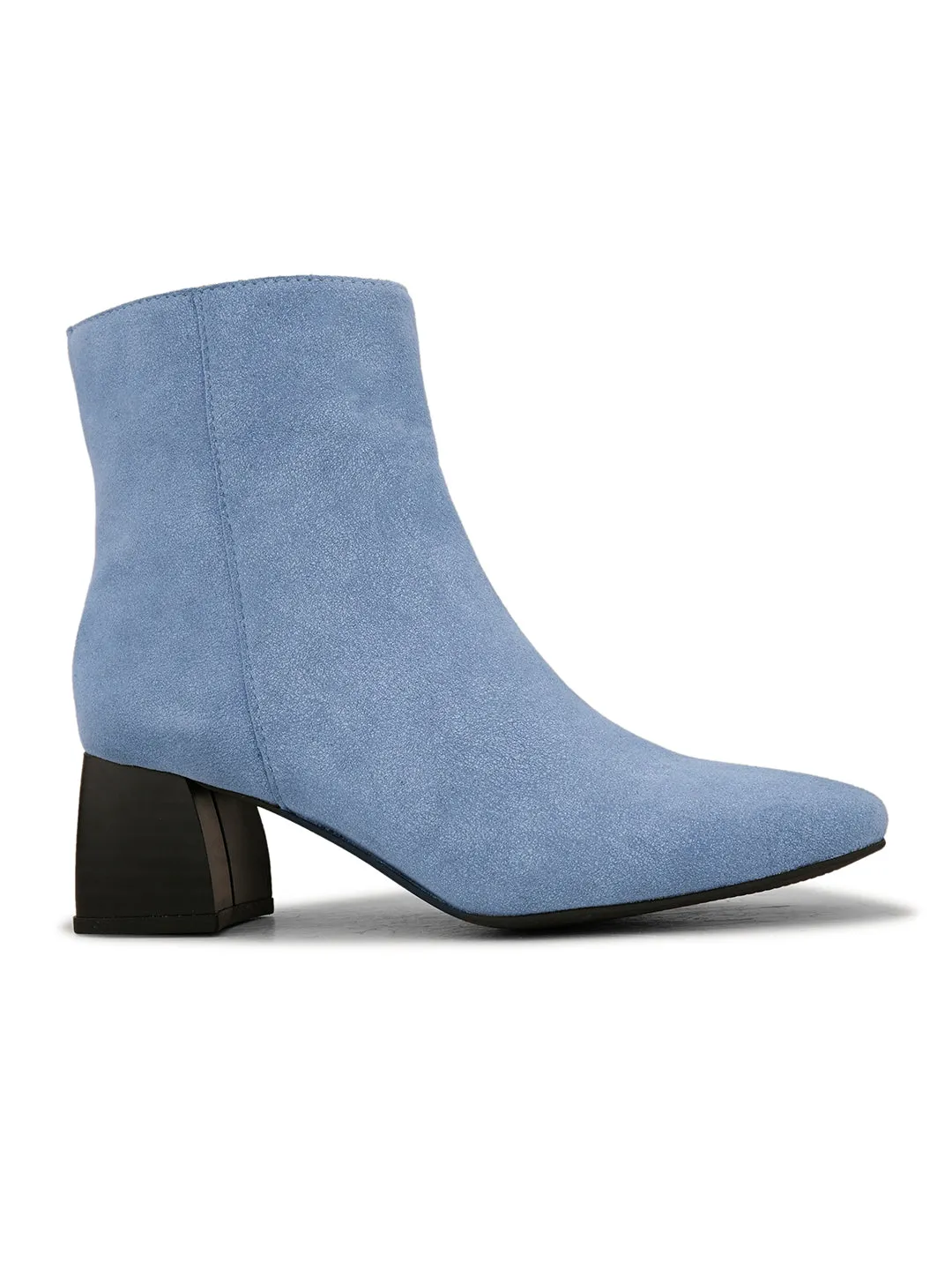 EL PASO Women Blue Faux Leather Casual Chelsea Boots