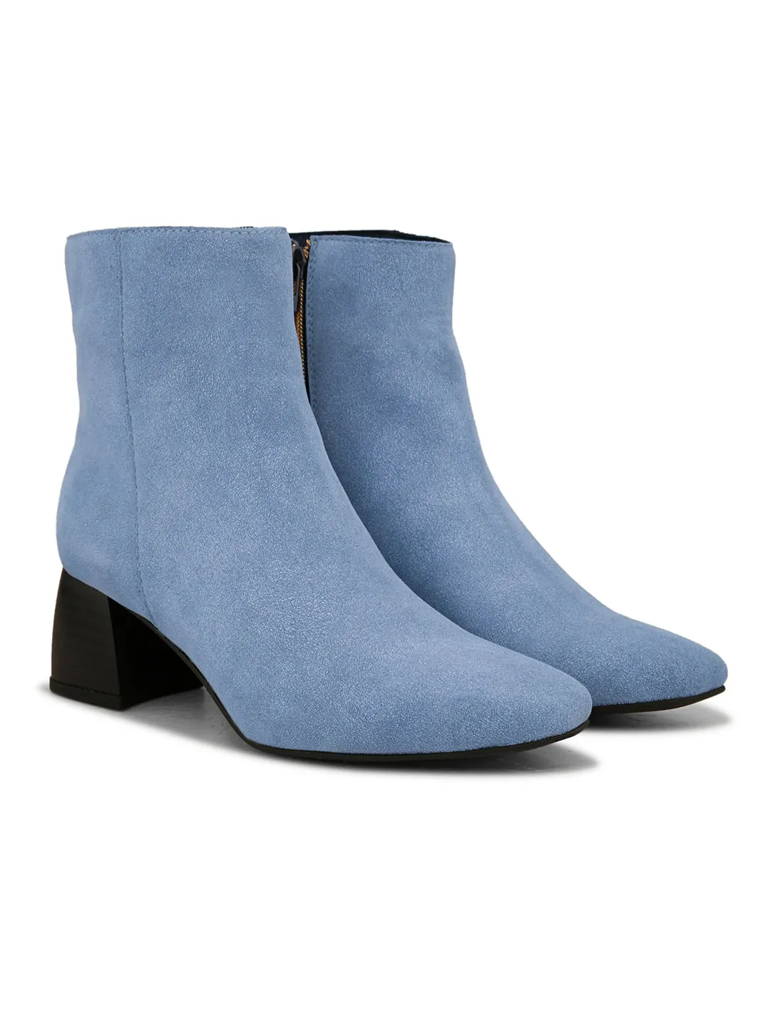 EL PASO Women Blue Faux Leather Casual Chelsea Boots