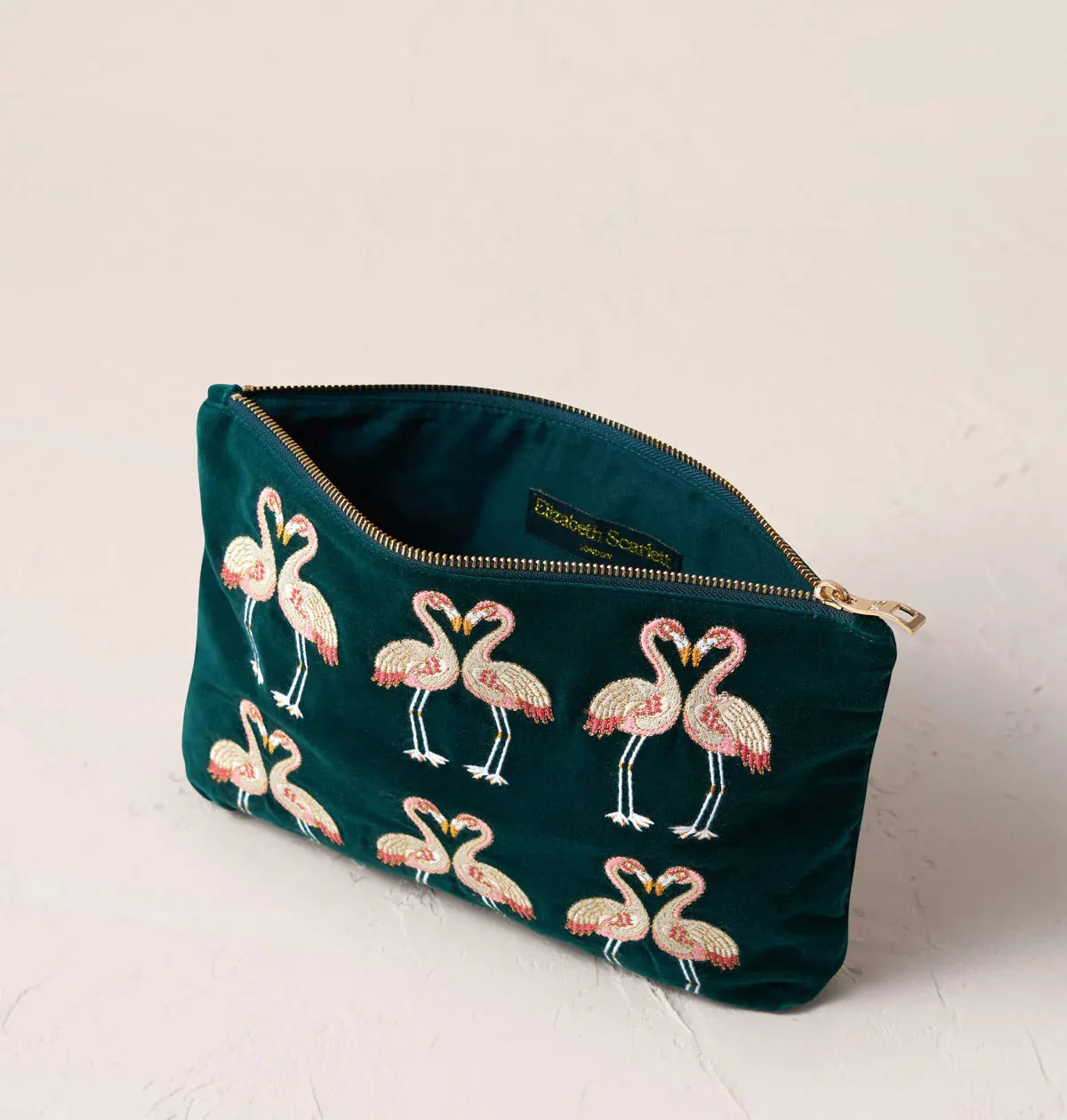 Elizabeth Scarlett Flamingo everyday pouch - Emerald