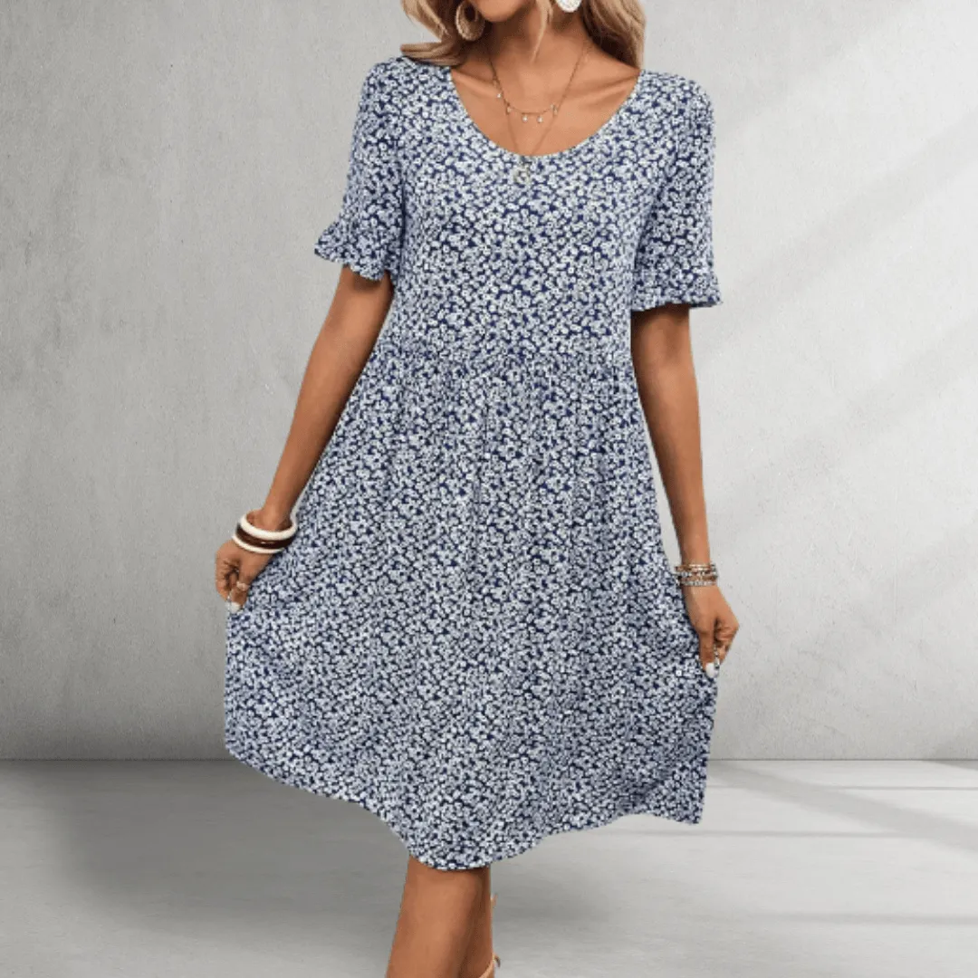 Floral Dress – Short Sleeves – Casual Everyday Fit