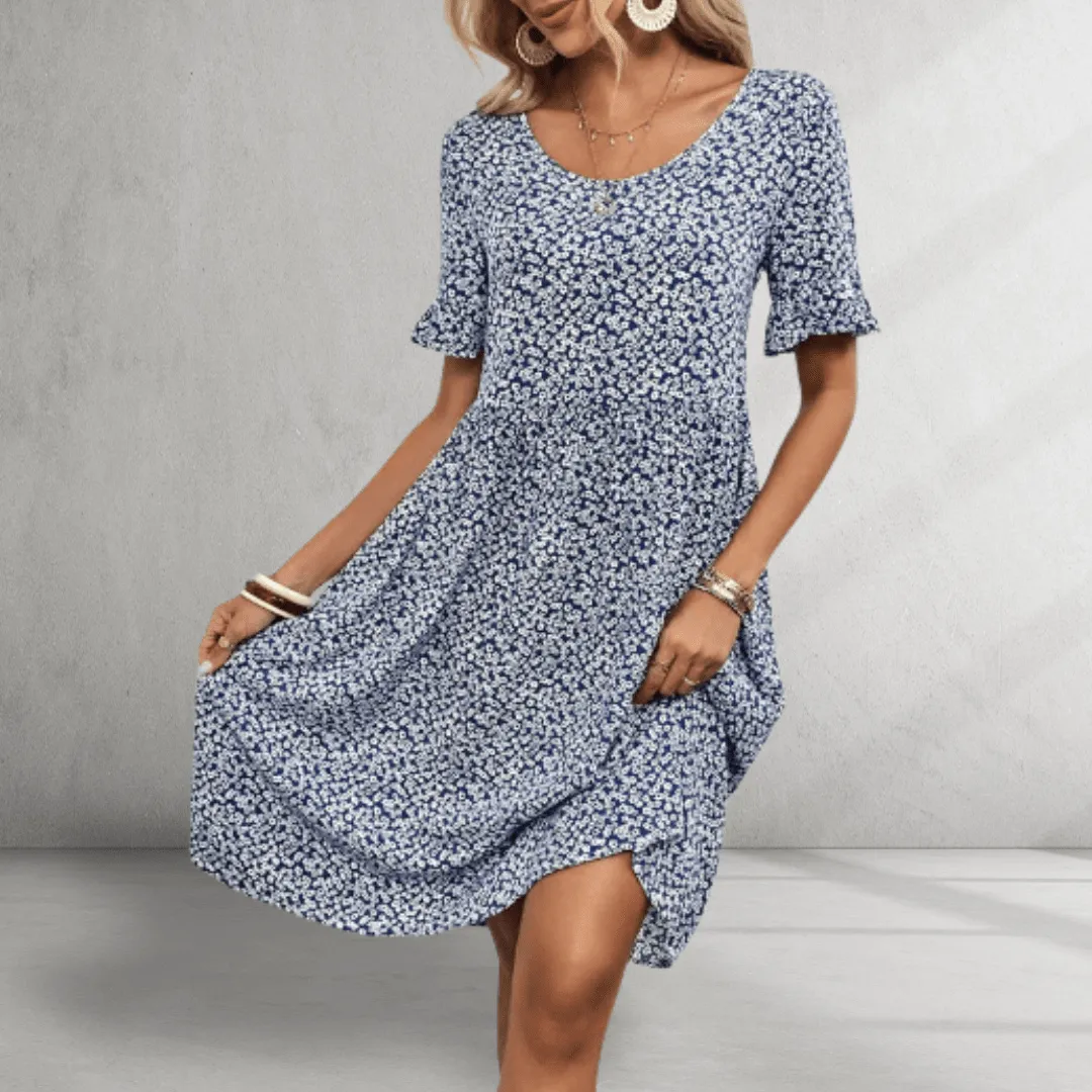 Floral Dress – Short Sleeves – Casual Everyday Fit