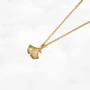 Gold Filled Ginkgo Leaf Necklace