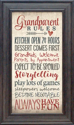 Grandparent Rules: Framed with Glass