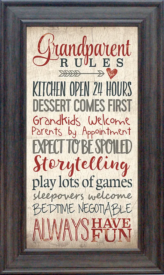 Grandparent Rules: Framed with Glass