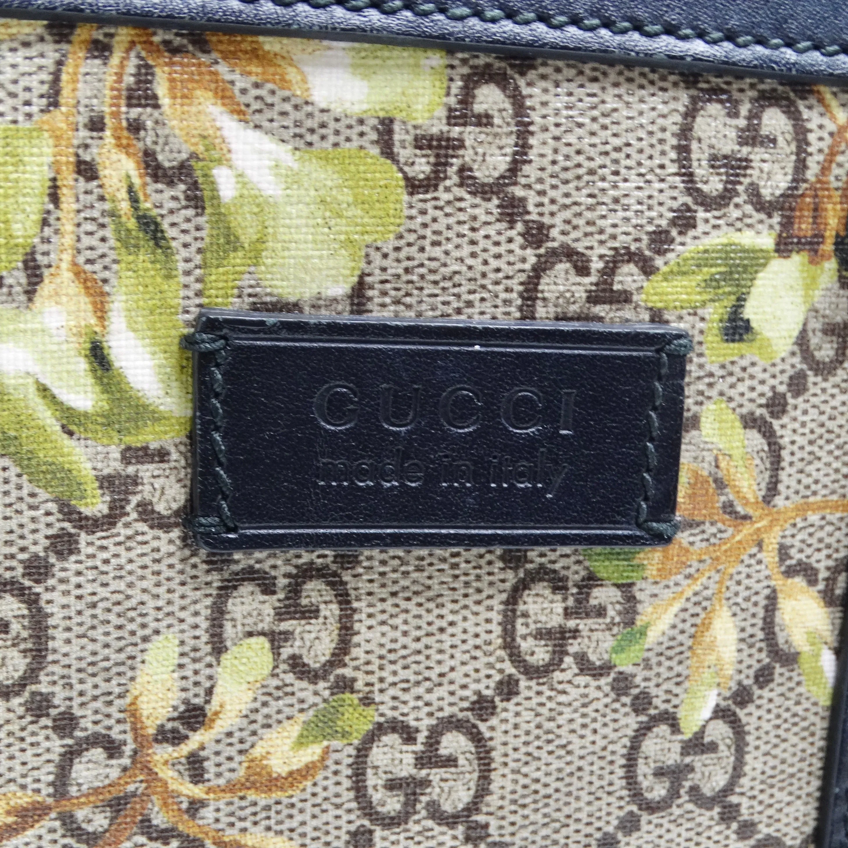 Gucci Blooms Print GG Coated Canvas Tote