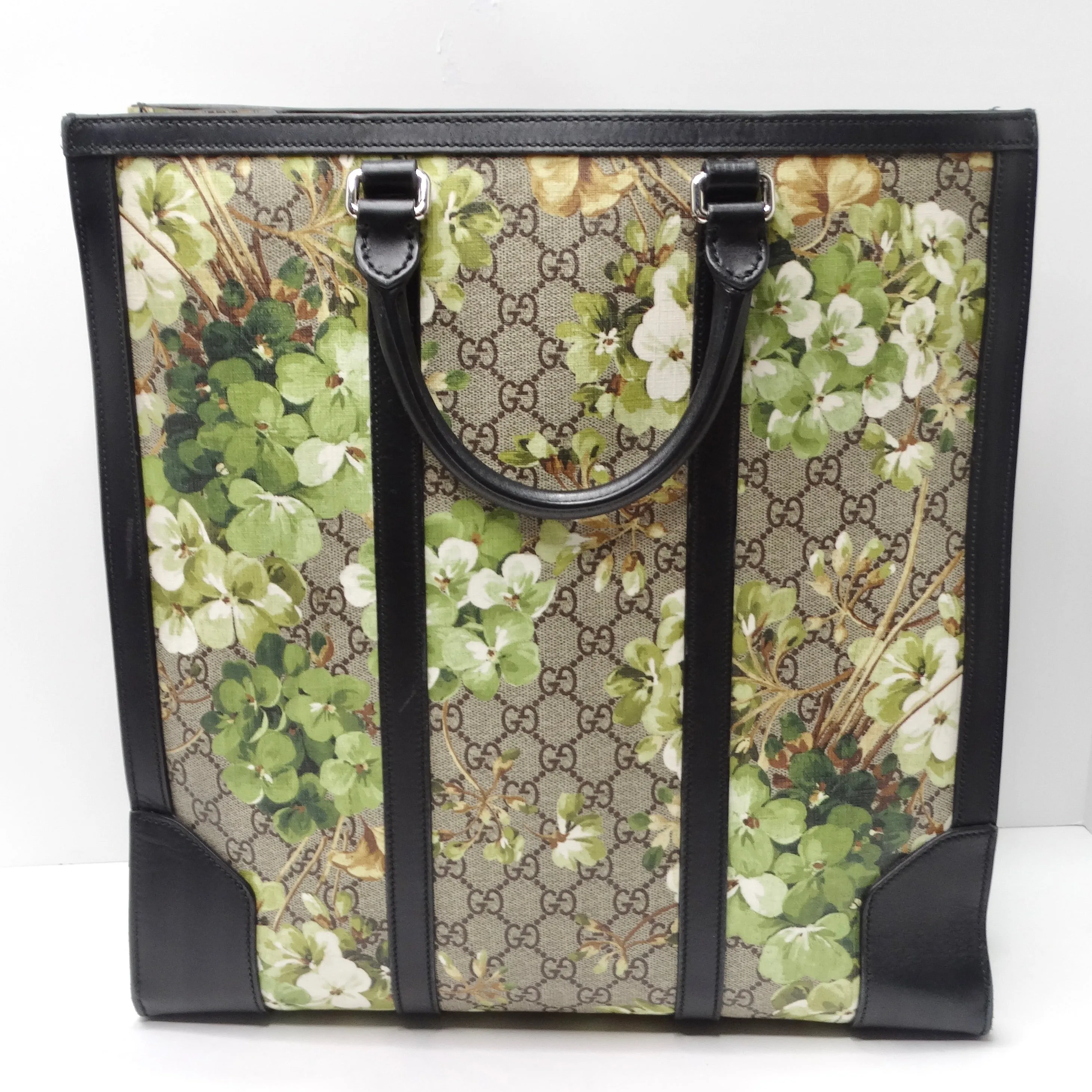 Gucci Blooms Print GG Coated Canvas Tote
