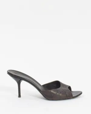 Gucci Brown Guccissima Leather Heeled Sandals - 38.5