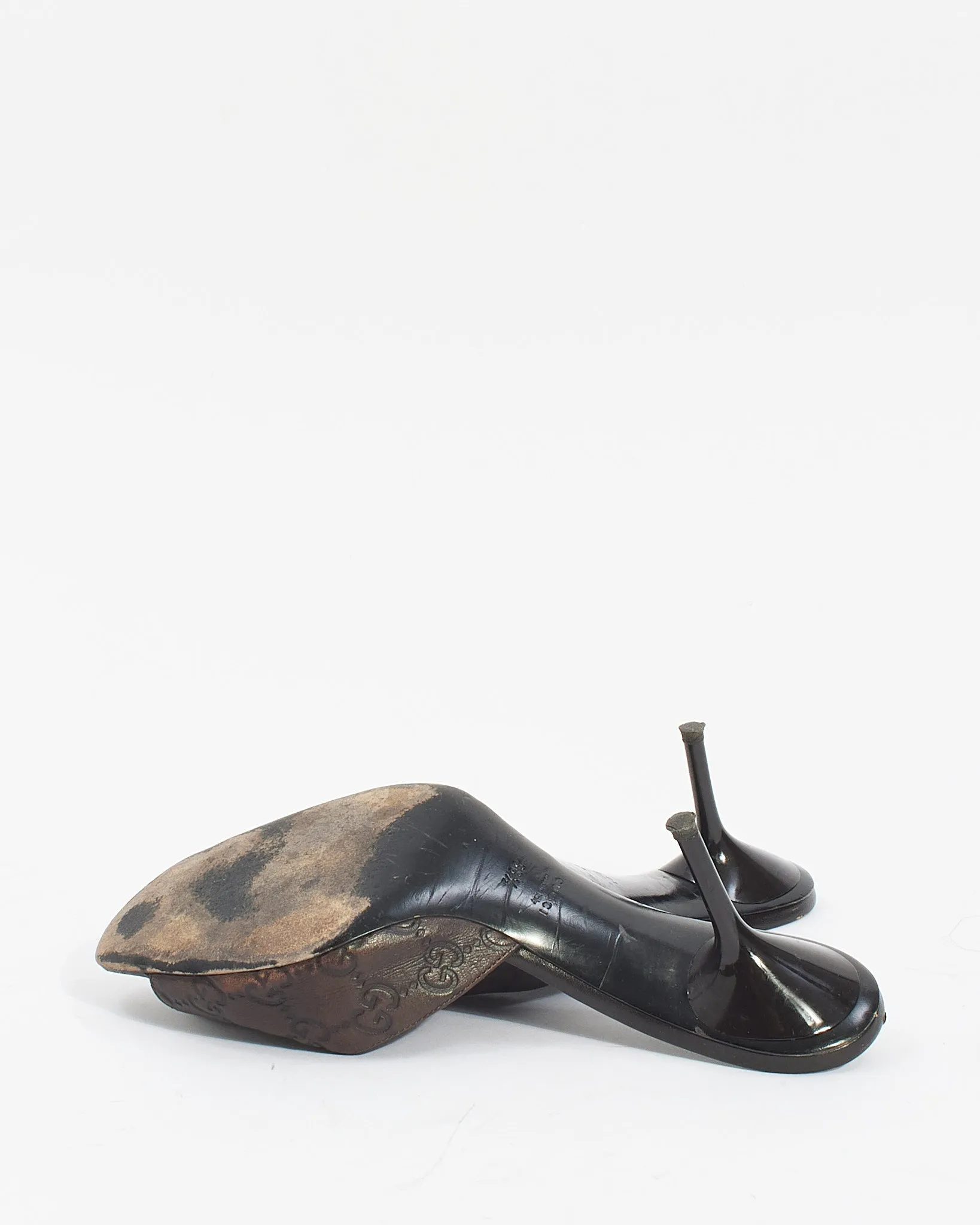Gucci Brown Guccissima Leather Heeled Sandals - 38.5