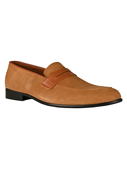 Hugo Tan Suede Loafers For Men