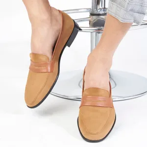 Hugo Tan Suede Loafers For Men