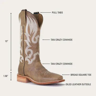 Hyer Women's Boots Augusta Tan Crazy Cowhide